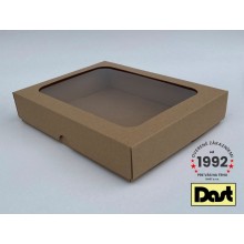Krabička s okienkom 25x20x5cm - hnedá, dvojdielna