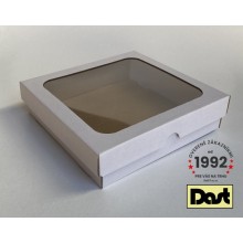 Krabička s okienkom 20x20x5cm - biela, dvojdielna