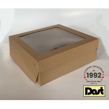 Krabička s okienkom 28x28x10cm - hnedá, microvlna