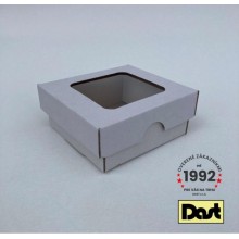 Krabička s okienkom 9x9x4cm - biela, dvojdielna