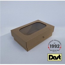 Krabička s okienkom 15x10x5cm - hnedá, microvlna
