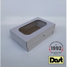 Krabička s okienkom 15x10x5cm - biela, dvojdielna