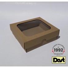 Krabička s okienkom 15x15x5cm - hnedá, dvojdielna