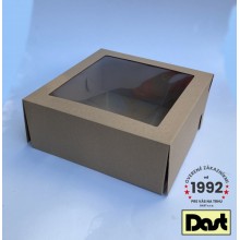 Krabička s okienkom 31x31x12cm - hnedá
