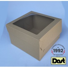 Krabička s okienkom 28x28x18cm - hnedá
