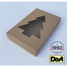 Krabička s okienkom 30x20x7cm - hnedá, STROMCEK