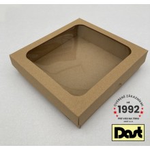 Krabička s okienkom 20x20x5cm - hnedá, dvojdielna