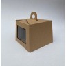 Krabička s okienkom 13x13x10cm s uškom - hnedá