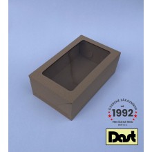 Krabička s okienkom 29x18x10cm - hnedá, microvlna