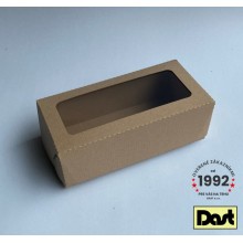 Krabička s okienkom 27x13x9cm - hnedá, microvlna