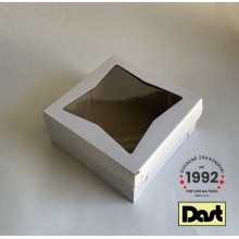 Krabička s okienkom 22x22x10cm - biela, HVIEZDA
