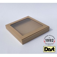 Krabička s okienkom 24x24x3,5cm - hnedá
