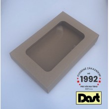 Krabička s okienkom 30x20x7cm - hnedá, dvojdielna