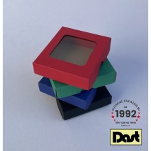 Krabička s okienkom 9x9x2,5cm - farebná