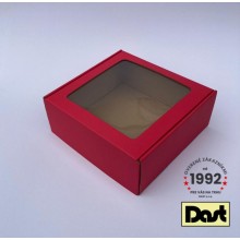 Krabička s okienkom 20x20x8cm - farebná, jednodielna