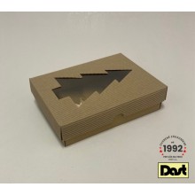 Krabička s okienkom VLNKA 20x15x5cm STROMČEK, hnedá