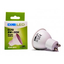 LED žiarovka DX GU10,5W=50W, TEPLÁ BIELA