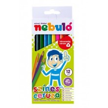 Farebné ceruzky NEBULÓ, 12 farieb/3 hranné
