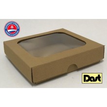Krabička s okienkom VLNKA 15x15x3,5cm - hnedá, dvojdielna