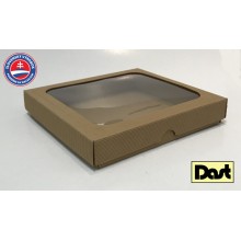 Krabička s okienkom VLNKA 20x20x3,5cm - hnedá, dvojdielna
