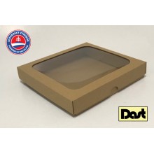 Krabička s okienkom 20x20x3,5cm - hnedá, dvojdielna