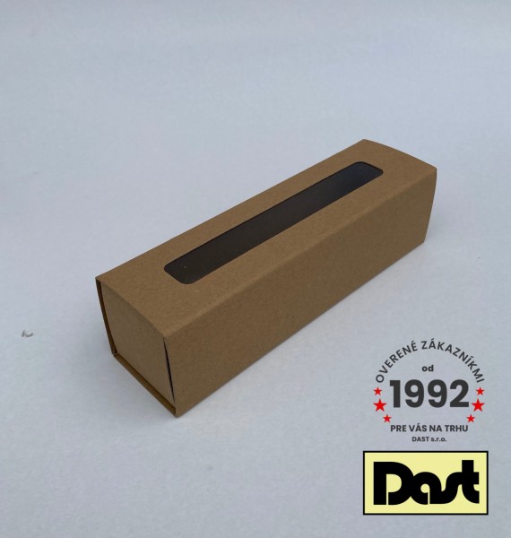 Krabička s okienkom 170x45x45mm - hnedá, MAKRÓNKY