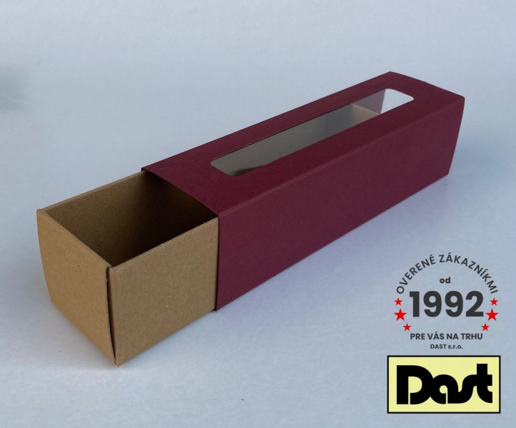 Krabička s okienkom 170x45x45mm - KOŽA, MAKRONKY