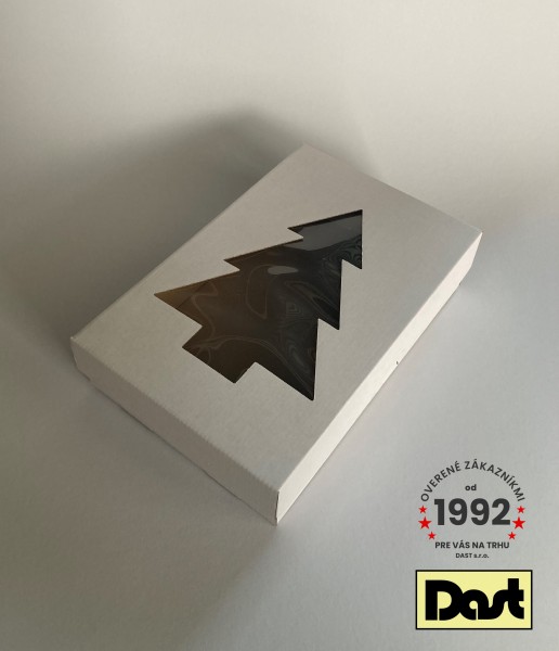 Krabička s okienkom 30x20x7cm - biela, STROMČEK