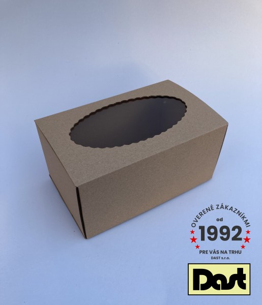 Krabička s okienkom 19,5x12,5x9,5cm - hnedá ELIPSA