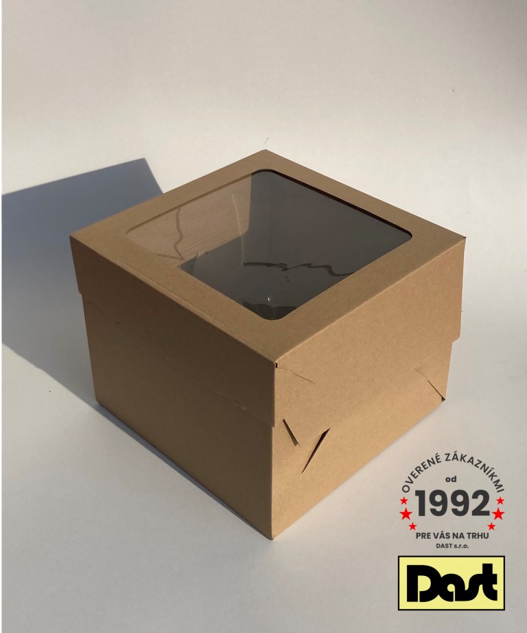 Krabička s okienkom 25x25x20-HNEDÁ