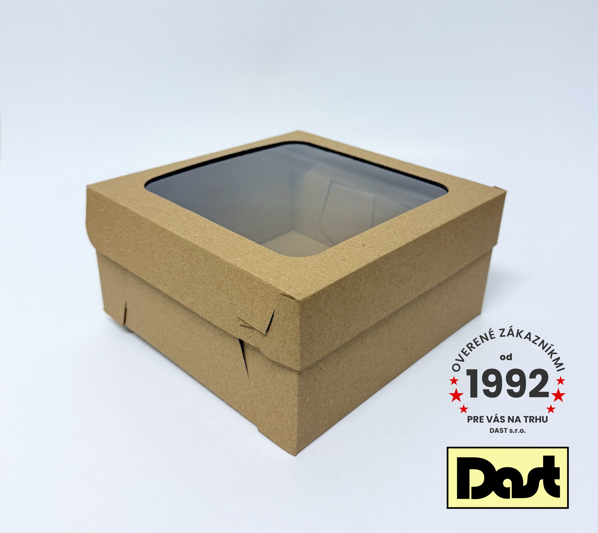Krabička s okienkom 20x20x10cm HNEDA Krabička s okienkom 20x20x10cm HNEDA