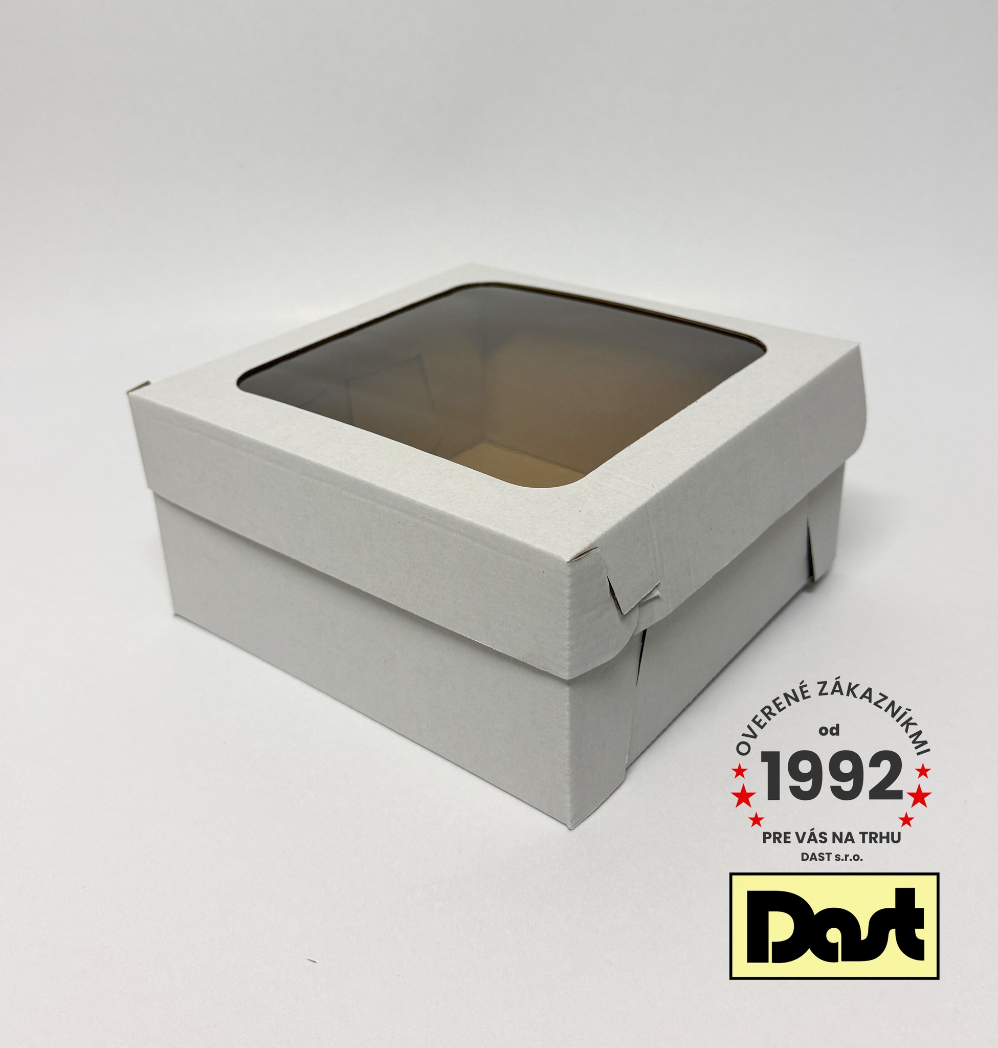 Krabička s okienkom 20x20x10cm, biela Krabička s okienkom 20x20x10cm, biela