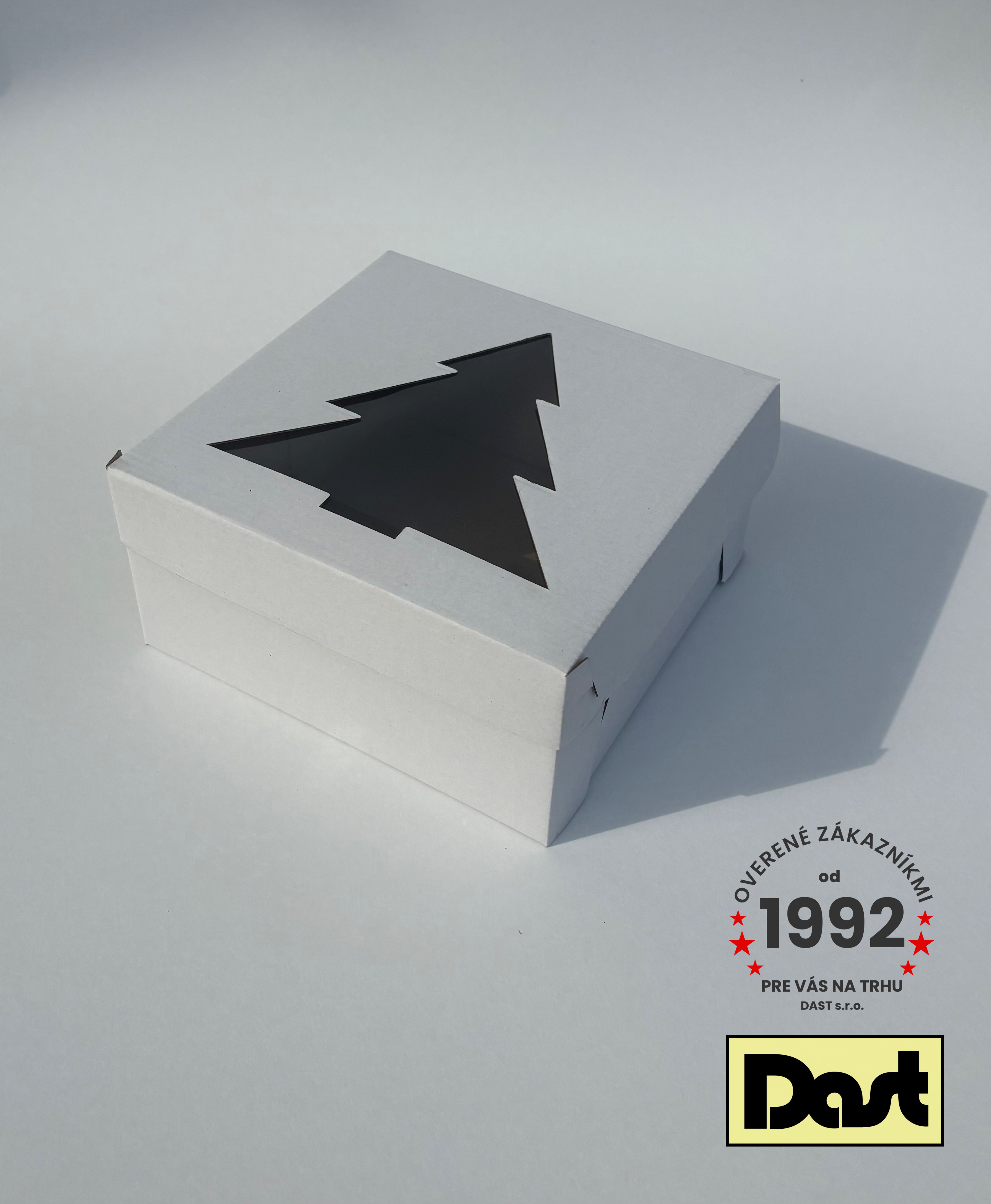 Krabička s okienkom 20x20x10 STROMČEK BIELA Krabička s okienkom 20x20x10 STROMČEK BIELA