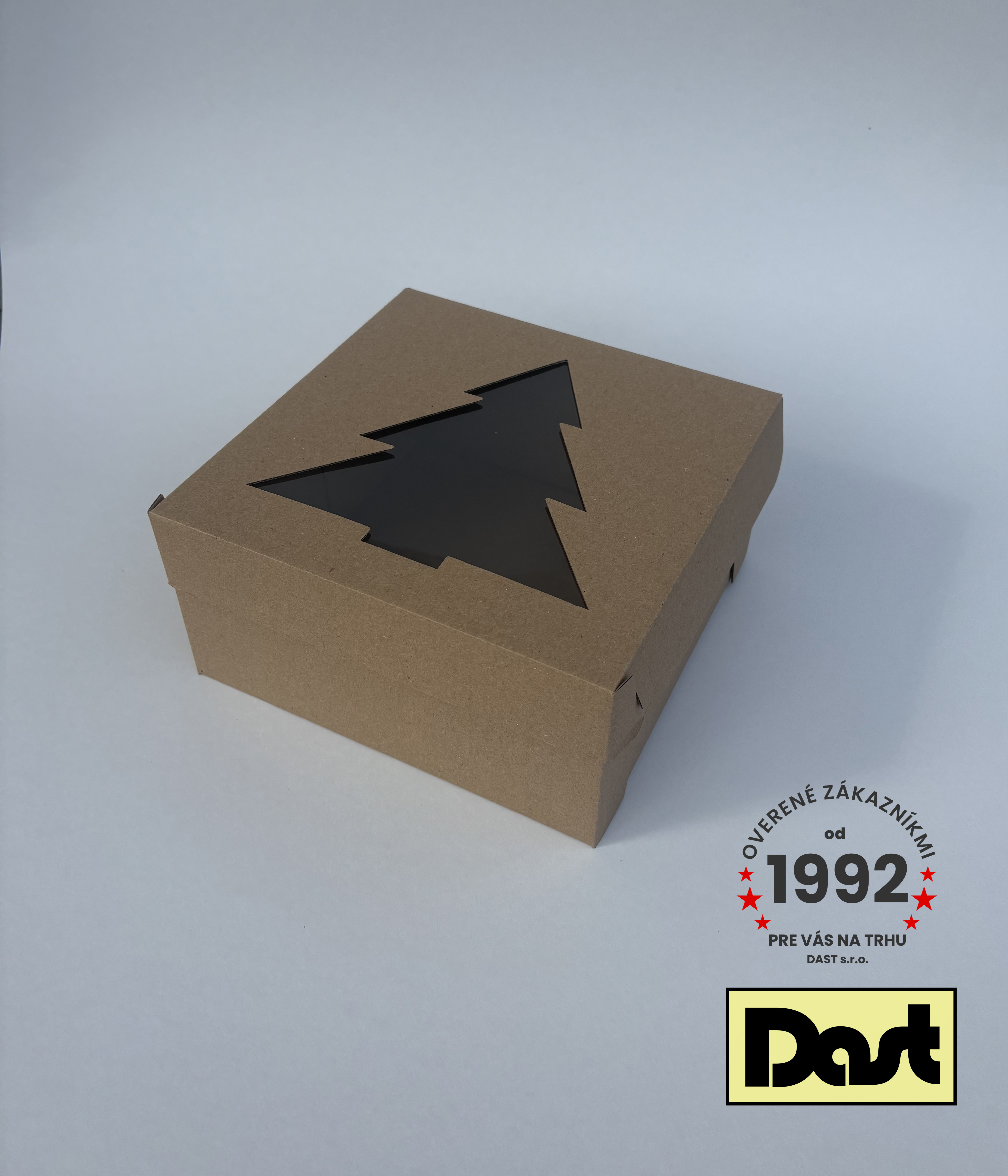 Krabička s okienkom 20x20x10 STROMČEK HNEDÁ Krabička s okienkom 20x20x10 STROMČEK HNEDÁ