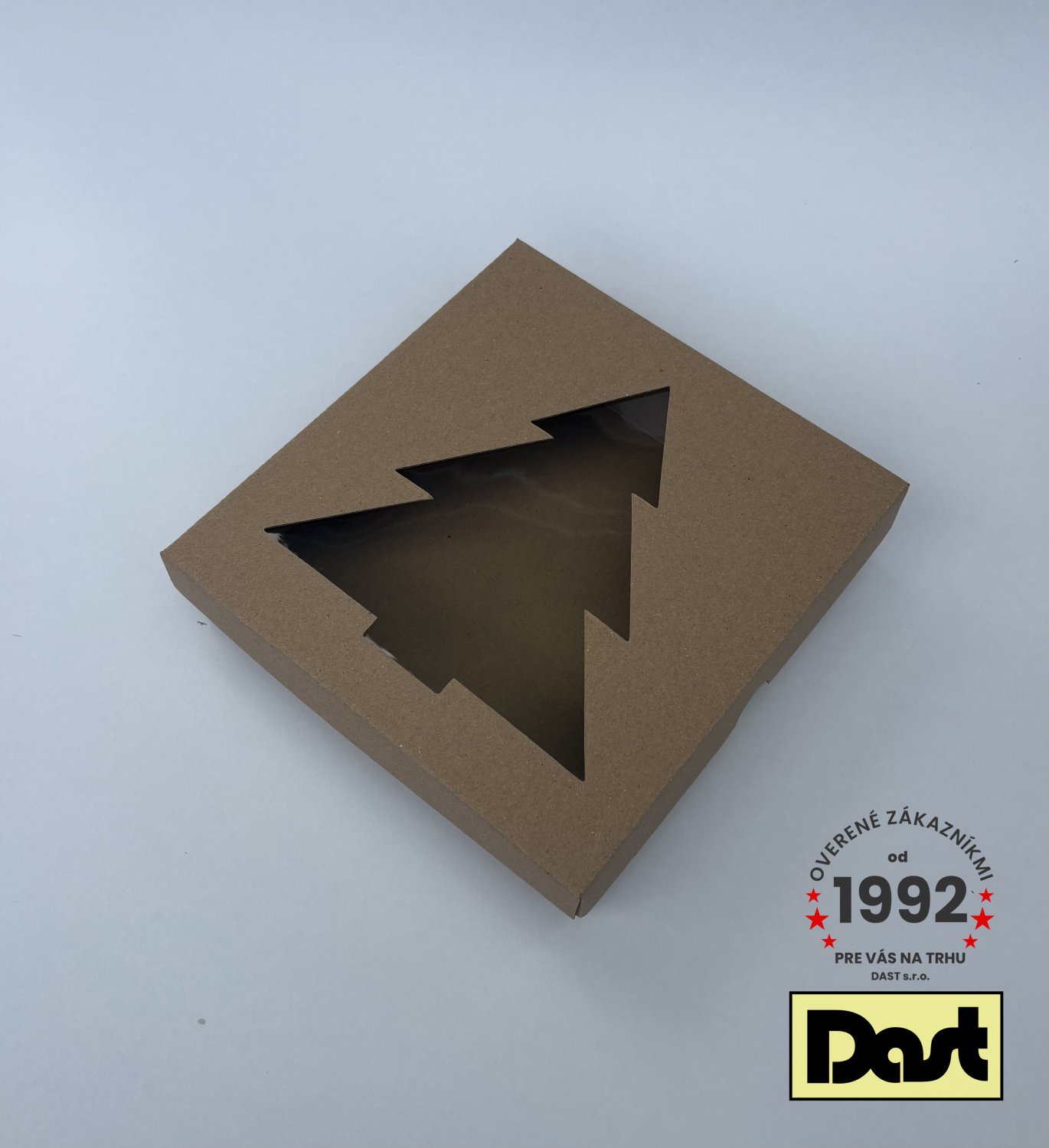 Krabička s okienkom 20x20x5cm STROMČEK Hnedá Krabička s okienkom 20x20x5cm STROMČEK Hnedá