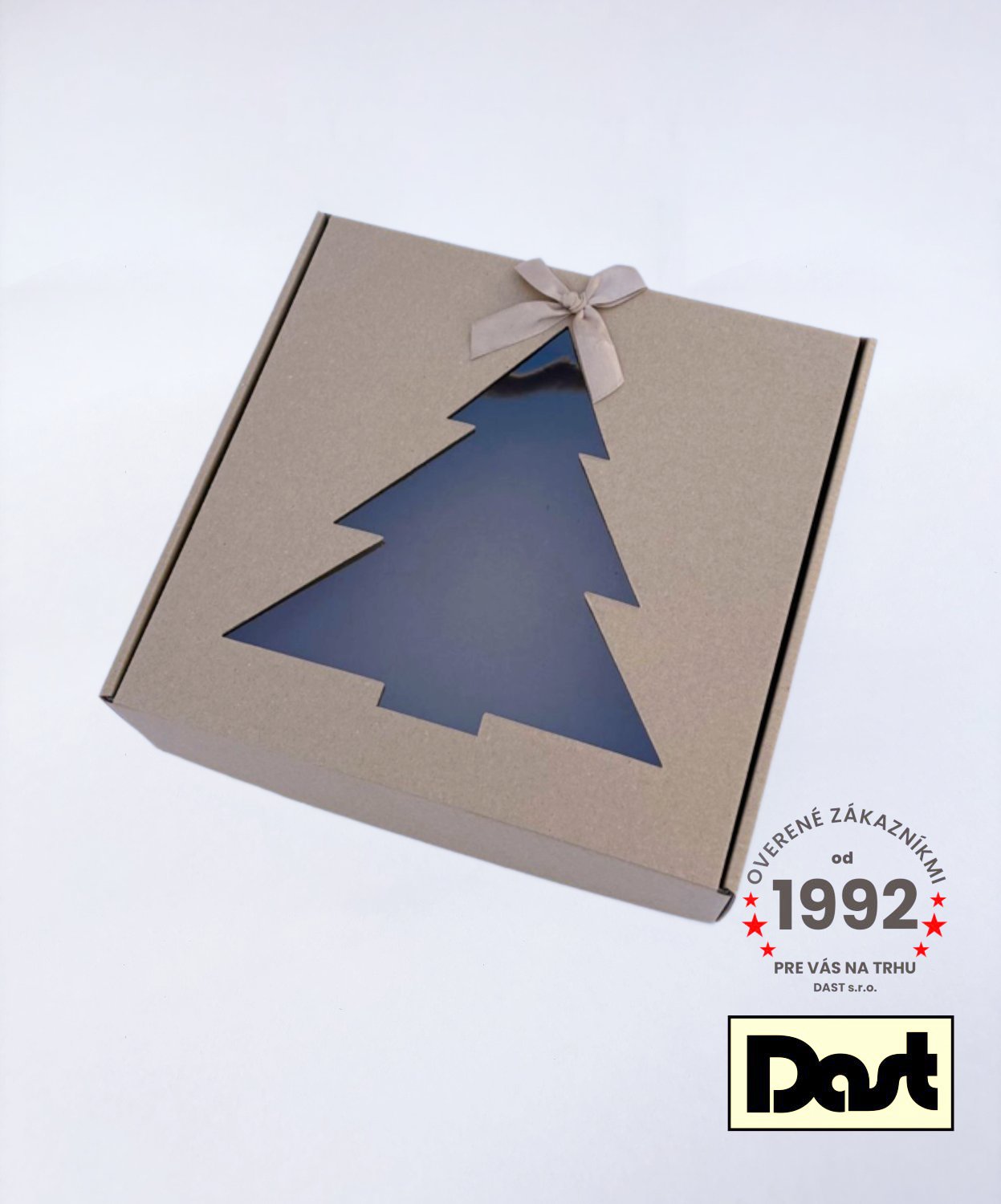 Krabička s okienkom 25x25x7cm STROMČEK Hnedá MAŠĽA