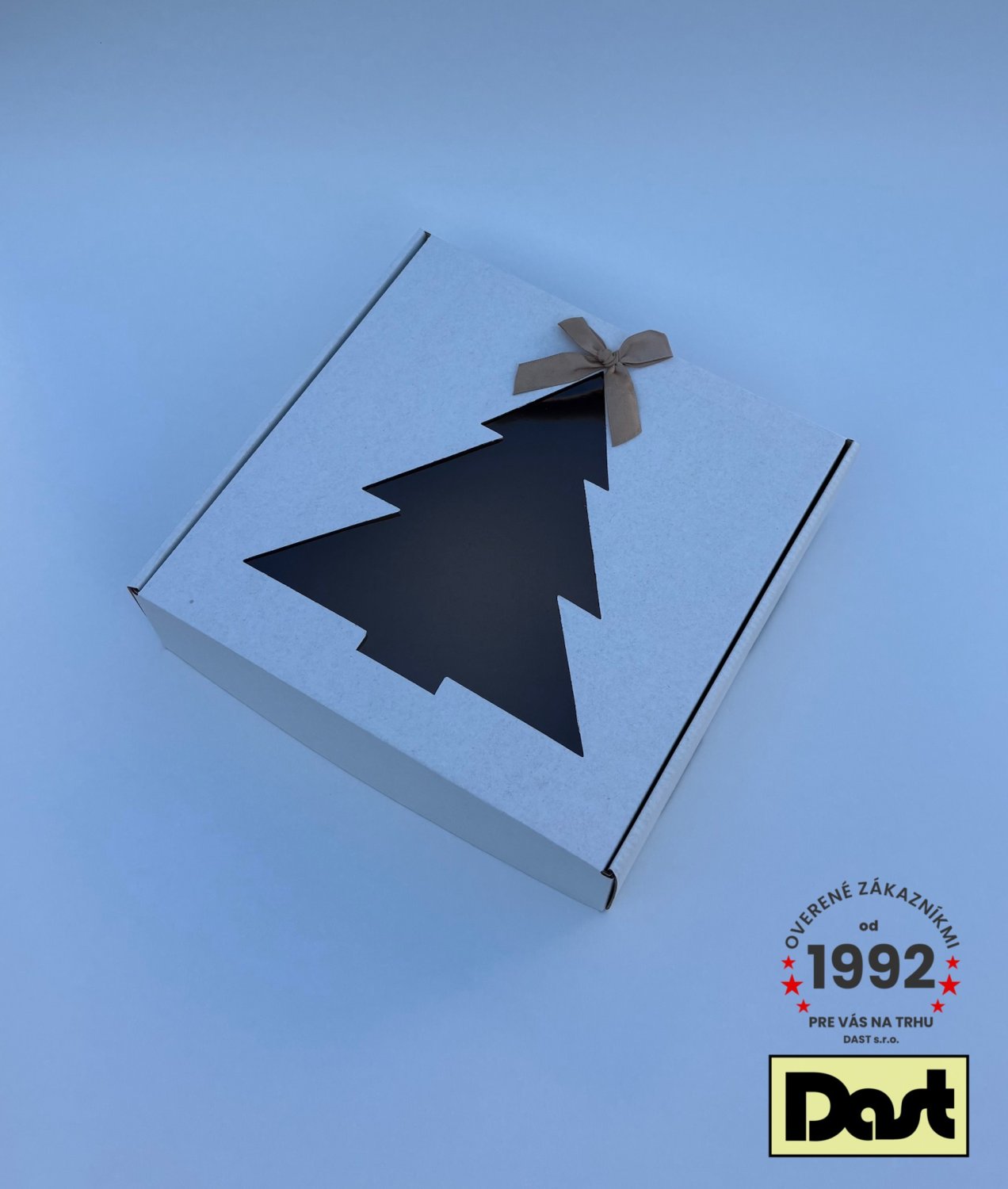 Krabička s okienkom 25x25x7cm STROMĆEK biela MAŠLA Krabička s okienkom 25x25x7cm STROMĆEK biela MAŠLA