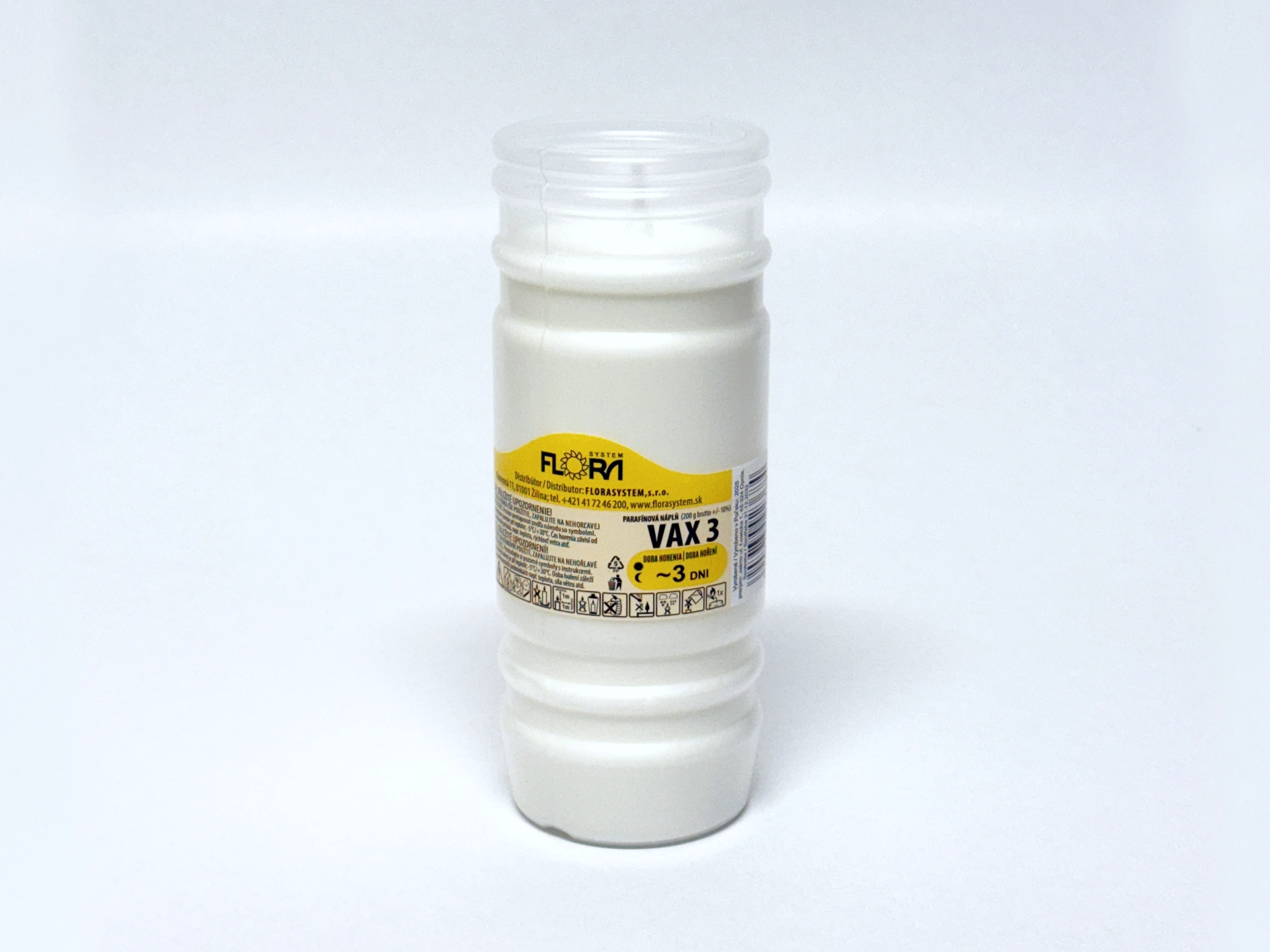 Náhrobná sviečka - parafínová náplň VAX3, 200gr. Náhrobná sviečka - parafínová náplň VAX3, 200gr.