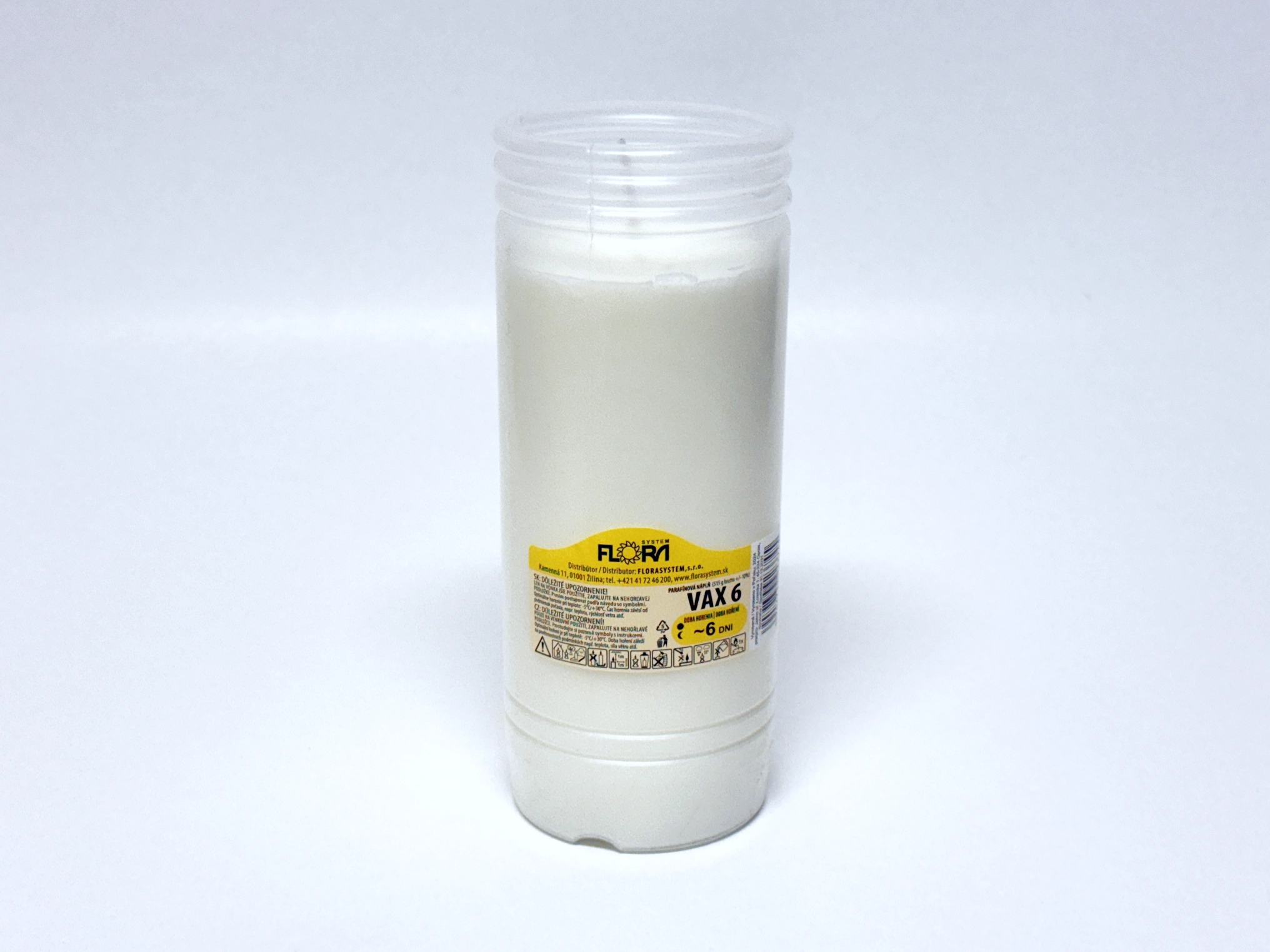 Náhrobná sviečka - parafínová náplň VAX6, 530 gr. Náhrobná sviečka - parafínová náplň VAX6, 530 gr.