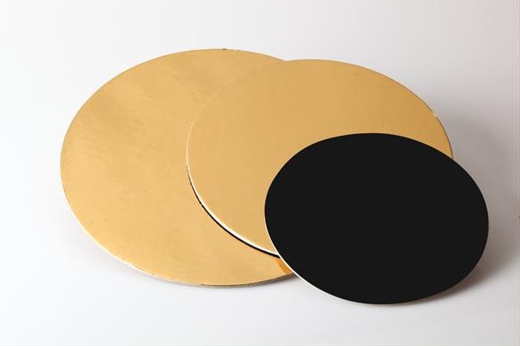 PODLOŹKA POD TORTU ZLATA/ČIERNA, 22cm KRUH 2400 gsm