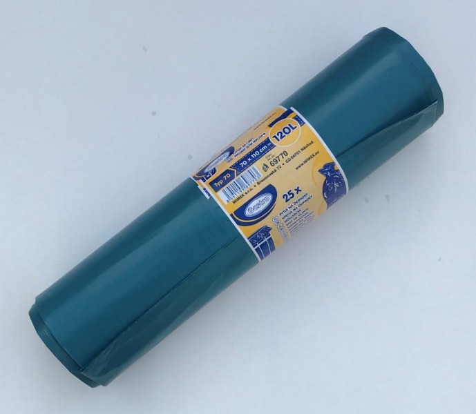 Vrecia na odpadky 120L/25ks, modré