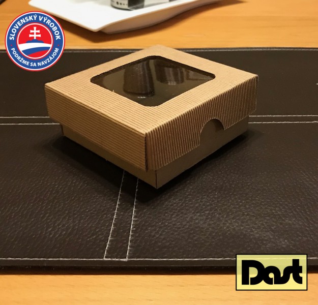 Krabička s okienkom VLNKA 9x9x4cm - hnedá, dvojdielna